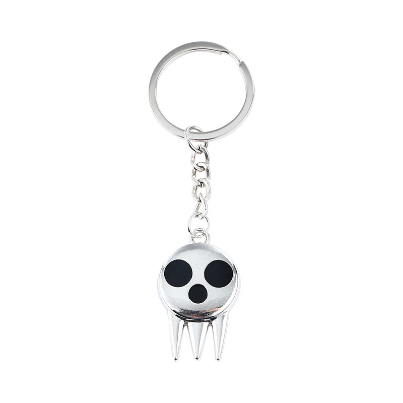 Anime SOUL EATER Keychain Black Star Death the Kid Key Chain Keyring Men Keychains Accessories Car Key Ring llaveros