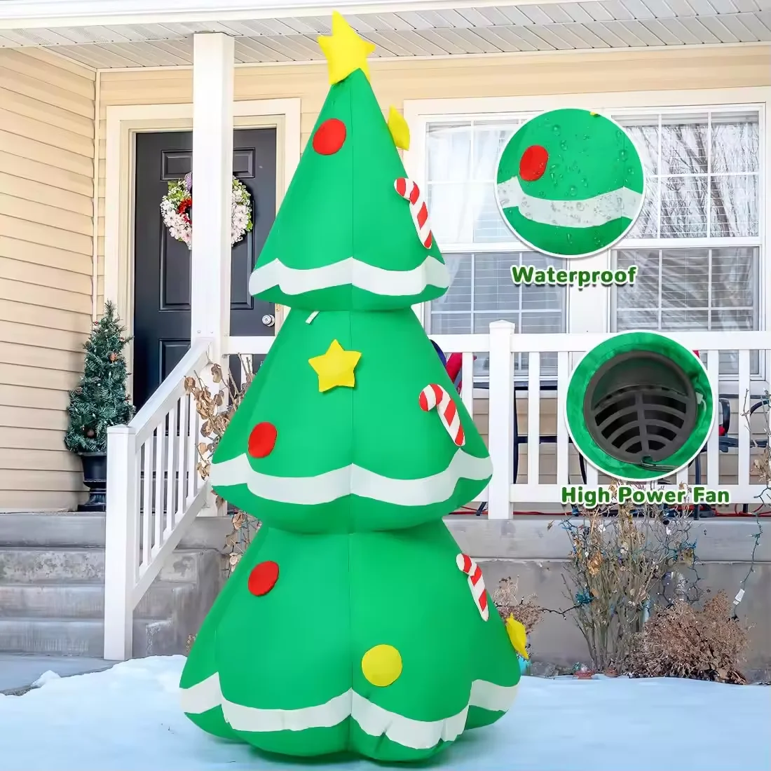 Party Decorations 5 FT LED Lights Inflatable Christmas Tree, Inflatable Tree Outdoor Blow up Christmas Tree Christmas Festive