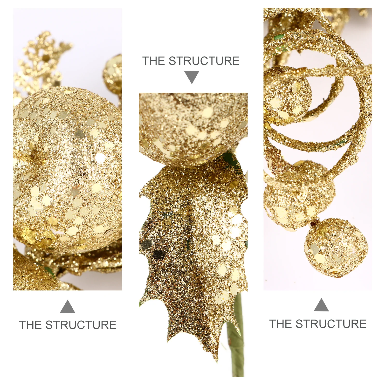 

6Pcs Christmas Picks Holly Branches Christmas Branches Picks Lightweight Portable Xmas Tree Decorations Festive Atmosphere