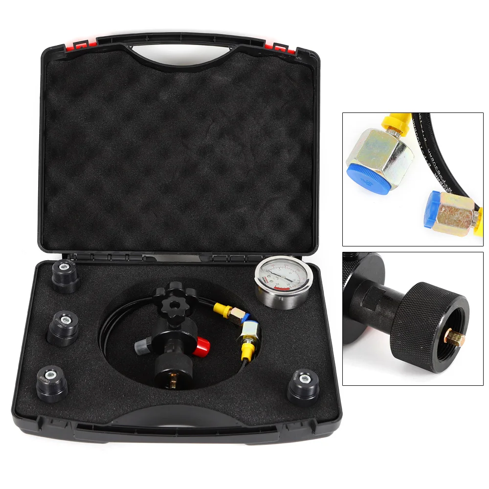 

Hydraulic Accumulator Nitrogen Charging Fill Gas Valve Pressure Test Kit