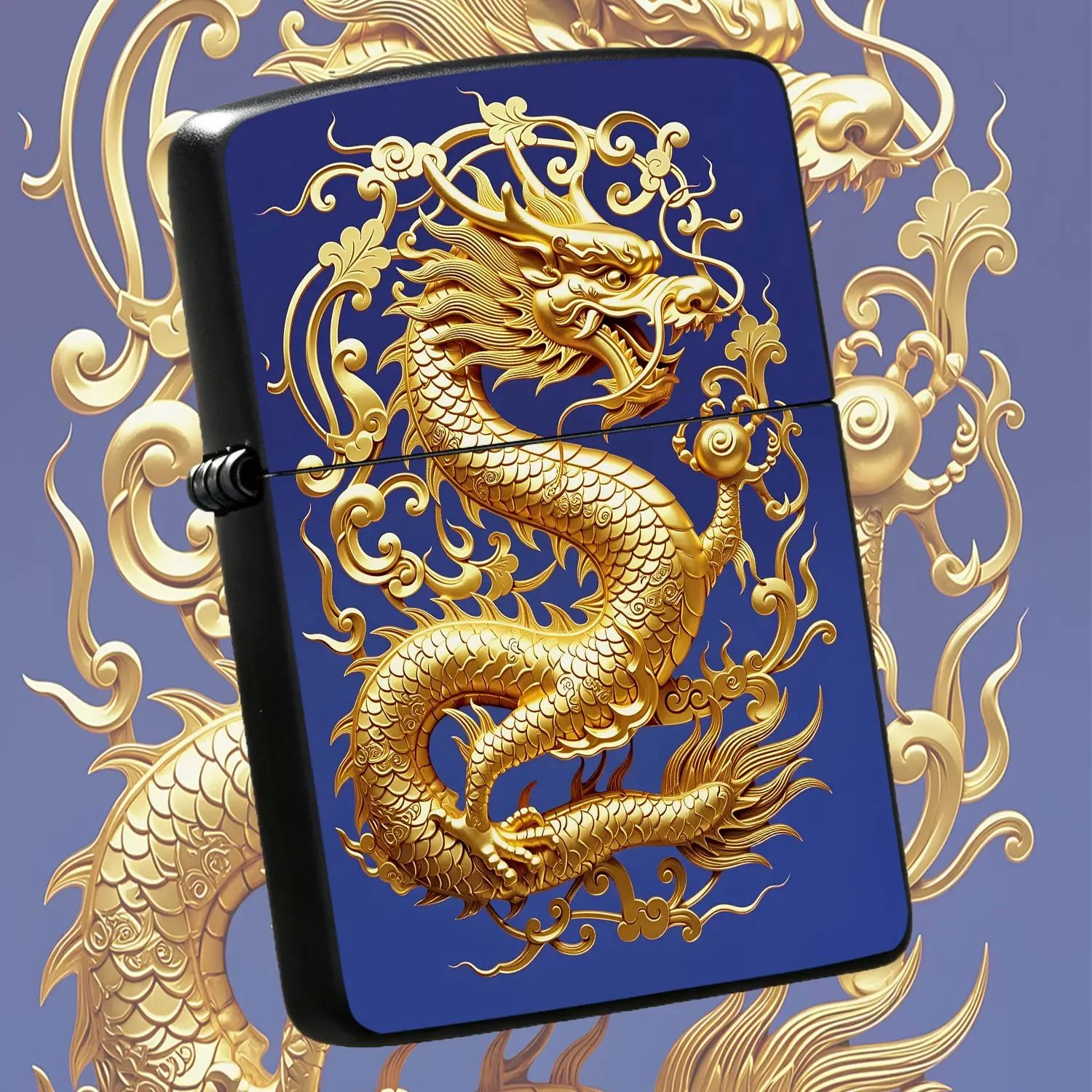 Exquisite Goldenauspicious Dragon Playing Pearl Lighter Vintage Traditional Relief Ornament Portable Accessory For All Scenarios Ideal Gift Choice For Friends Family Business Partners Delicate Pattern Practical Daily Car A Humorou And Inter