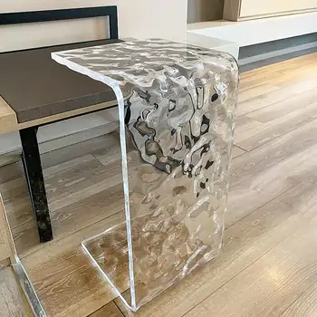 壓克力邊桌,26吋高,C型壓克力材質,現代透明,可滑入沙發下方 6 最佳銷售 亞克力家具 - №5