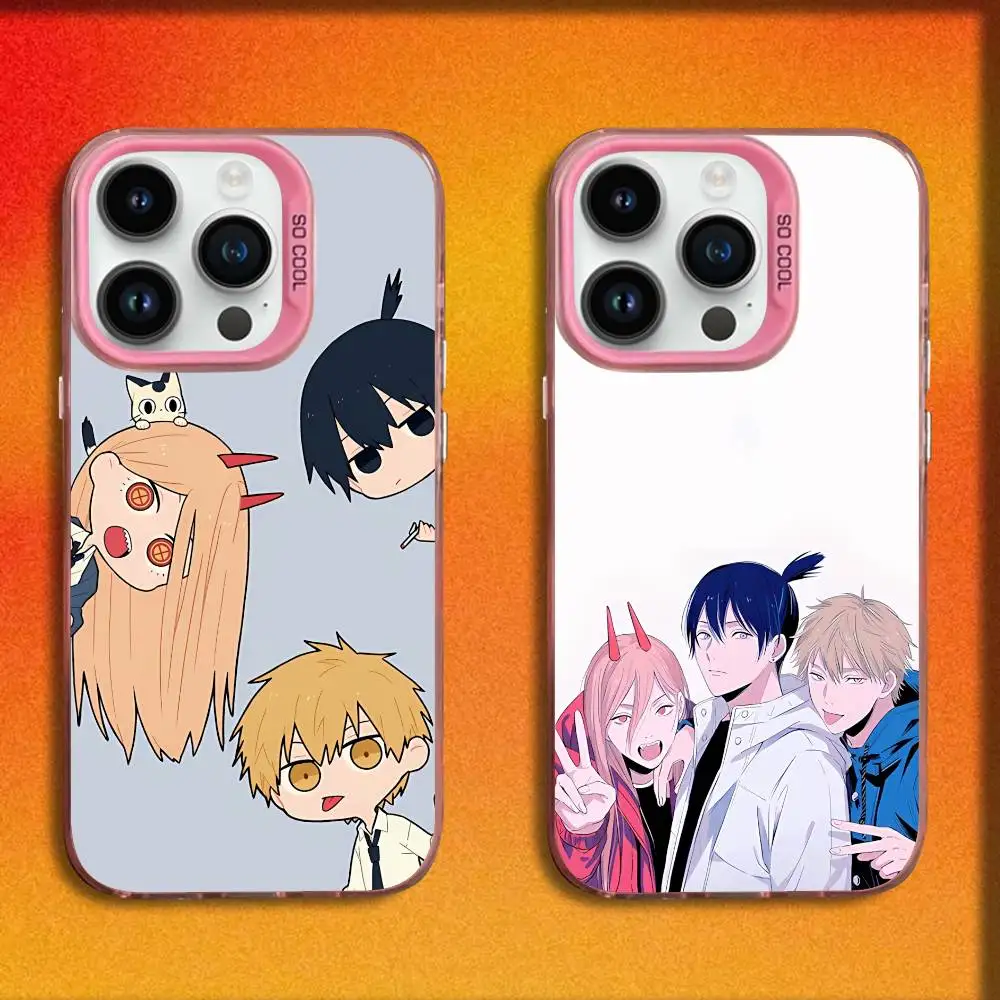 

A-Anime C-Chainsaw M-Man Phone Case For iPhone 17,16,15,14,13,12,11,Pro,Max,Plus,E,SE4,Air,Mini Pink IMD Box
