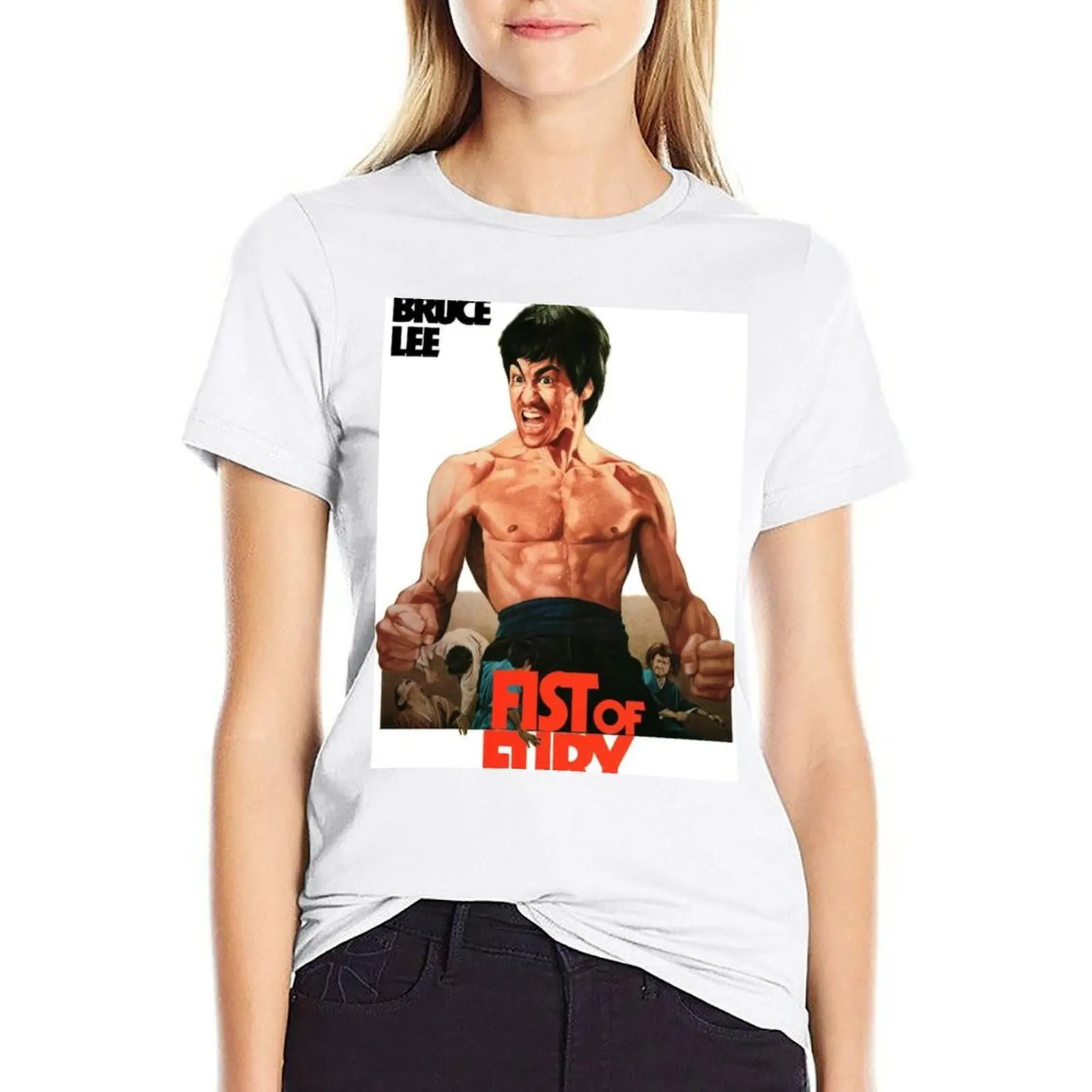 Fists of Fury T-shirt anime clothes summer clothes cotton t shirts Women