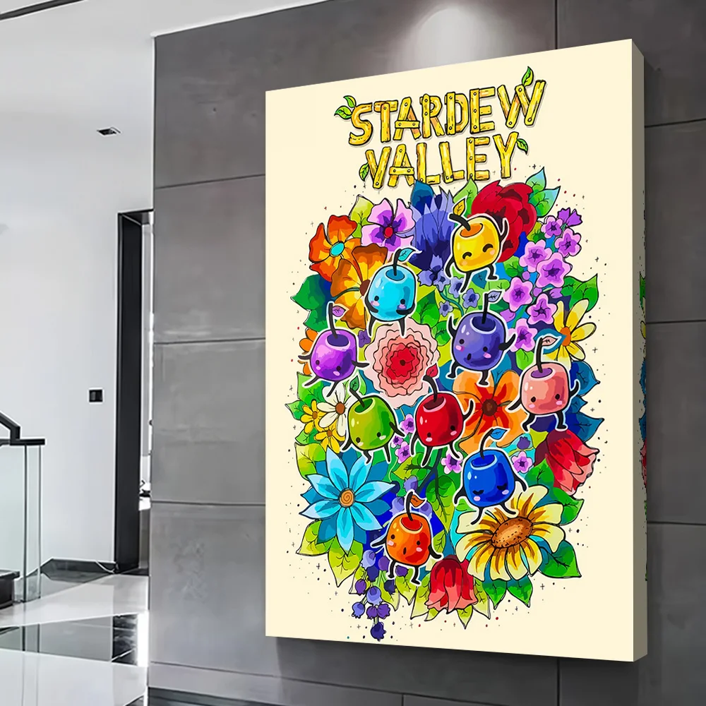 Stardew Valley Floral Fruit Printing Poster Customizable Pictures Wall Art Canvas Painting for Home and Decoration Wand Deko