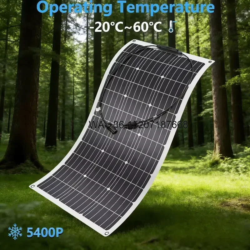 Wmwmnu for Alecter APH-P112 100W Flexible Solar Panel 23% Efficiency Monocrystalline Silicon 182mm Cell 12V 24V Ultra