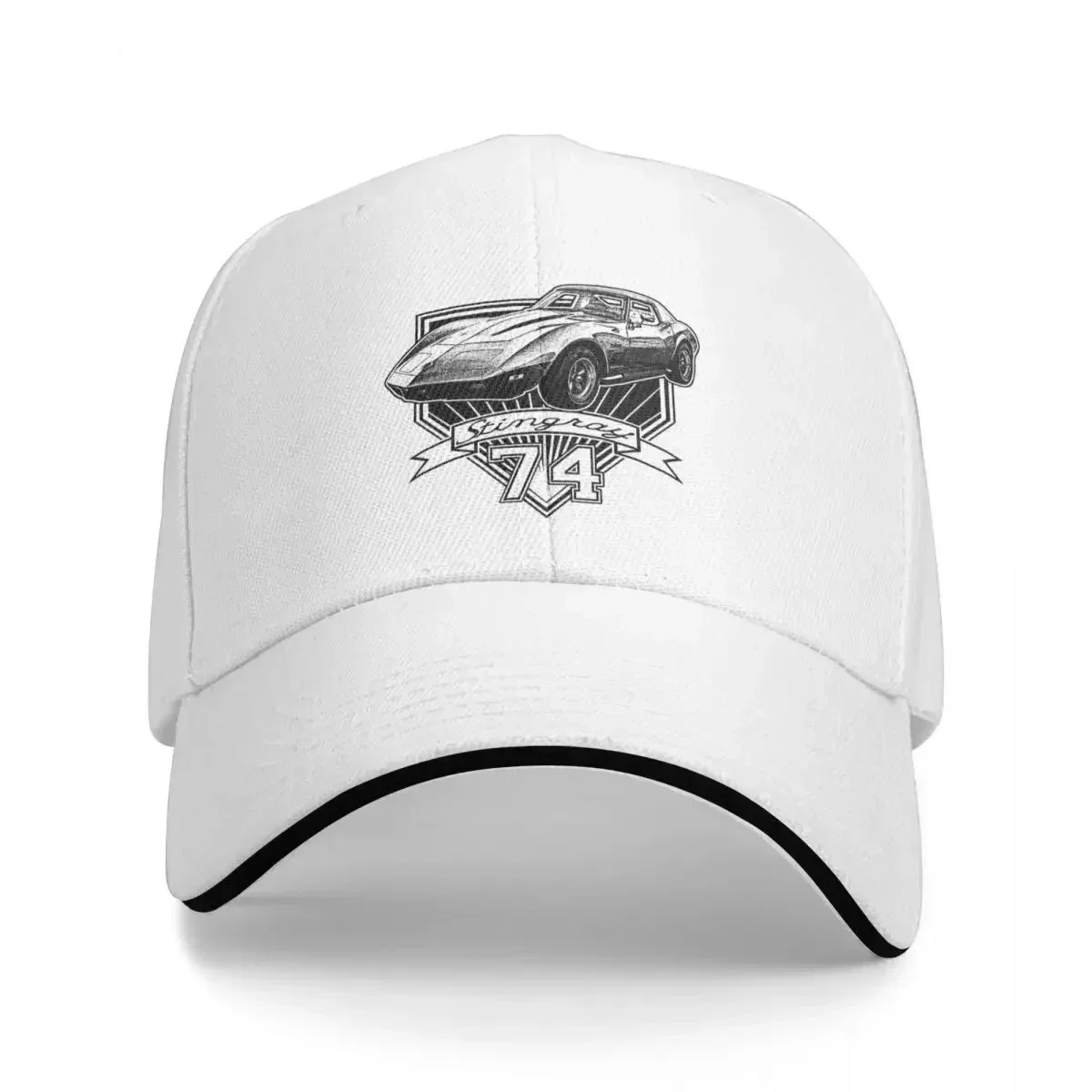 1974 Corvette Stingray Baseball Cap Snapback Fashion Baseball Hats Breathable Casual Outdoor For Men's And Women's Polychromatic