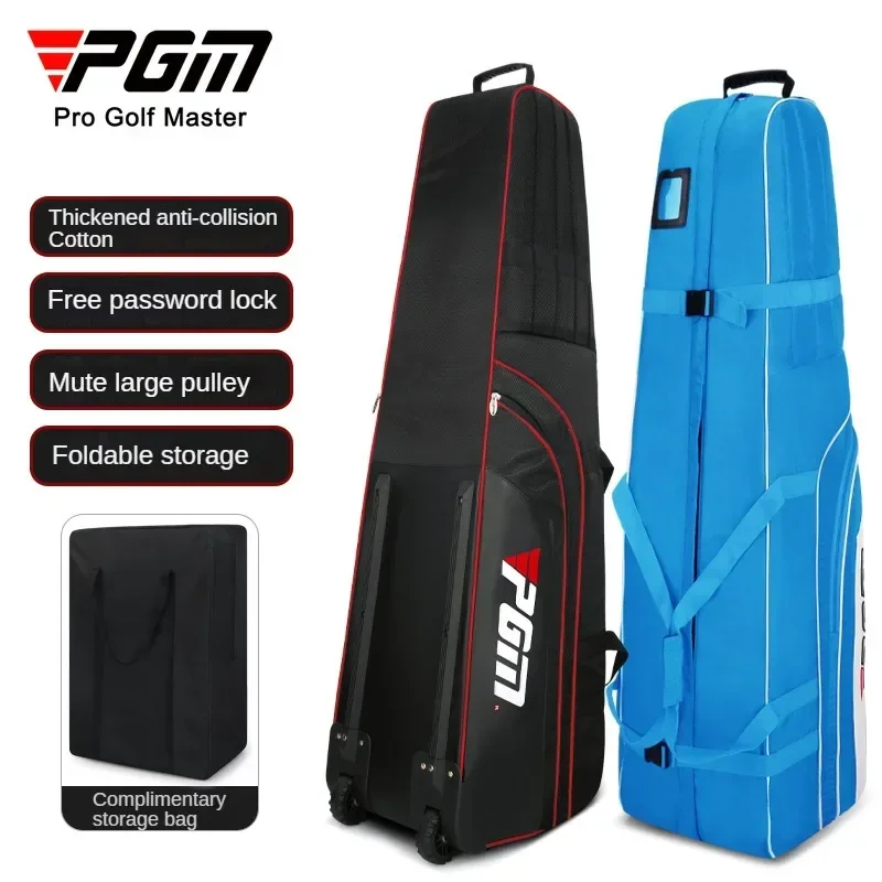 

2026 PGM Lightweight Foldable Golf Bag Travel Plane Caddy Bags With Wheel Aircraft Stand Thickening Folding Cover HKB008