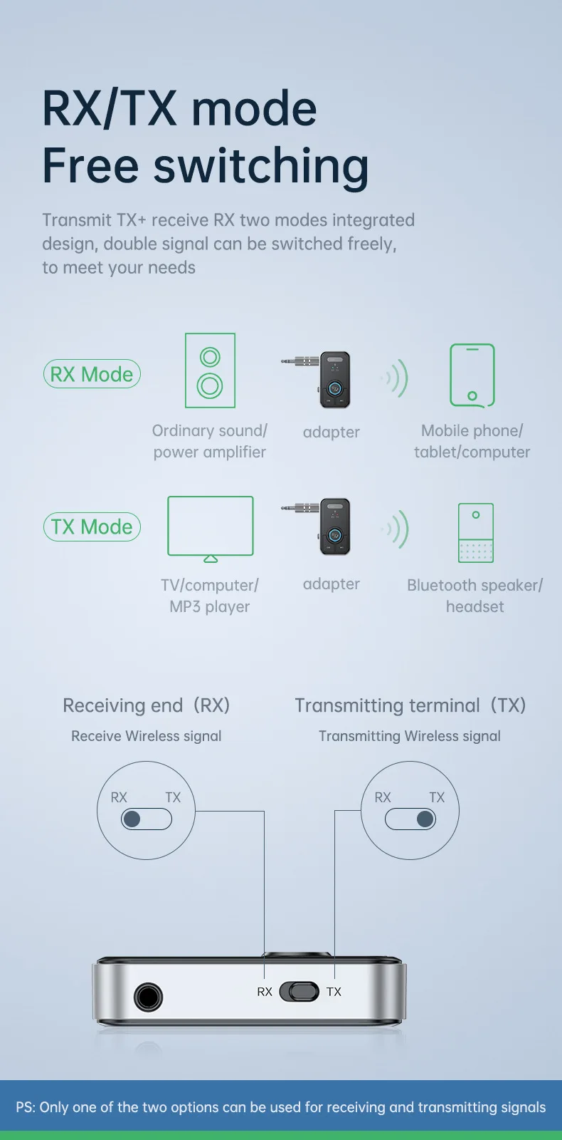 Bluetooth 5.3 Adapter Sender Empfänger Kabelloser Audio-Adapter für Auto Musik Kopfhörer Lautsprecher AUX Audio-Adapter mit 3,5mm Anschluss – Detail 17