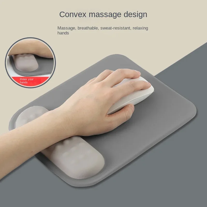 Mouse Pad with Wrist Rest Ergonomic Non-slip Silicone Base Computer Accessories Memory Foam Wrist Pad