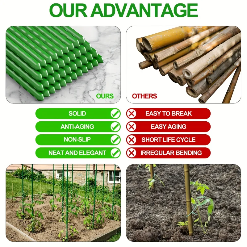 20Piece Multi-Purpose Garden Stakes - Durable Support For Vegetables, Vines & Grapes - Perfect For Tomatoes, Cucumbers & More