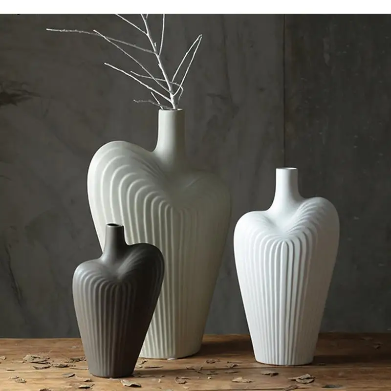 

Simple Abstract Ceramic Vase Home Decoration Dried Flower Arrangement Accessories Living Room Ornaments