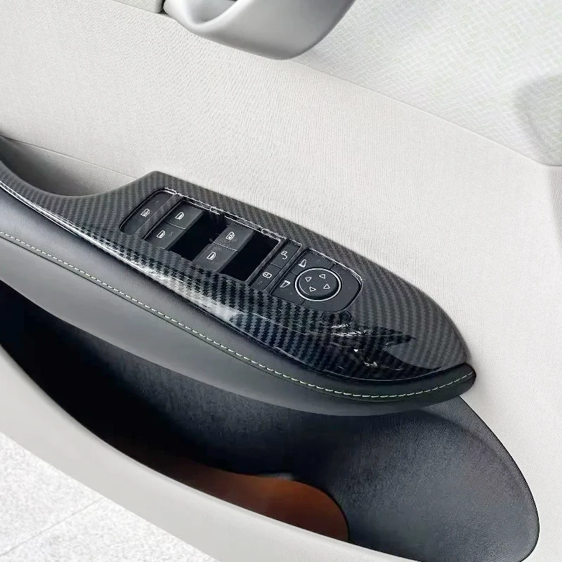 Für byd delphin lhd rhd auto fensterheber schalter abdeckung autotür fenster glaslift knopf verkleidung abs kohle faser