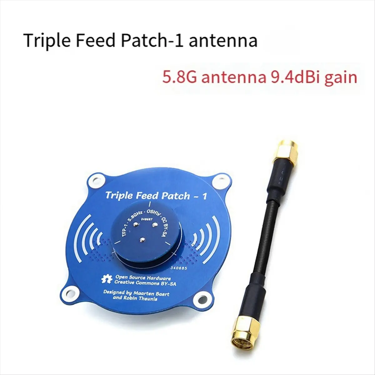 A64I Triple Feed Patch Array Antenna 5.8G 9.4DBI Circular Polarized FPV Antenna for RC Fatshark FPV Goggle DIY RP-SMA