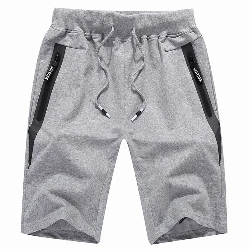 Plus size man beach Short pants Male Sport Cotton Sweatpants Breeches Shorts Men summer casual men's shorts mens Zipper Pockets