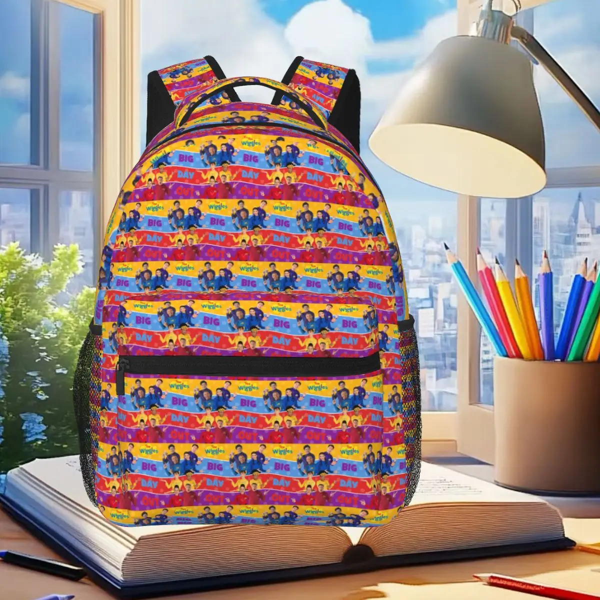 

The Wiggles Tv Show Music Band Backpack Student Boys Girls BookBag Kids School Bag Computer Shoulder Bags for Men Women