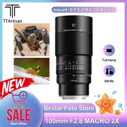 TTArtisan 100mm F2.8 MACRO 2X Full Frame Still-life Lens for Fuji X-A7  GFX 50S Sony A7 Nikon Z9 D6 Canon R5 Leica SL Canon EF