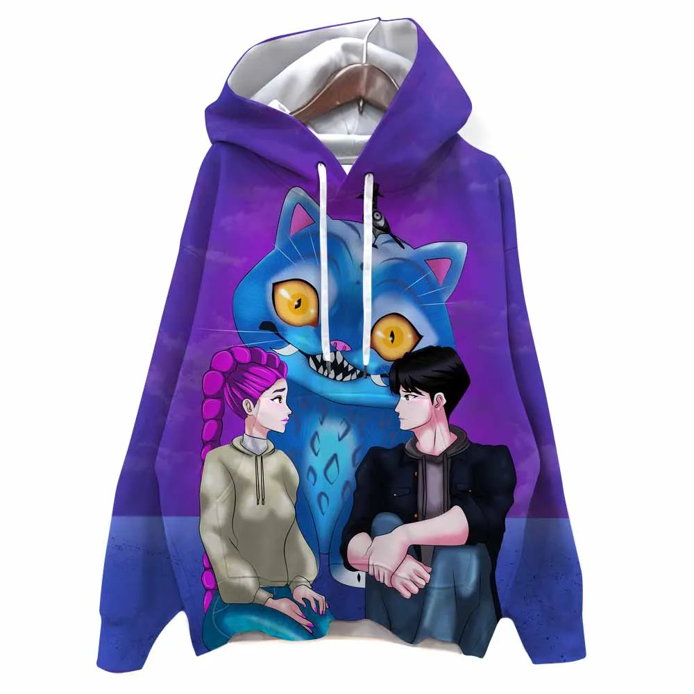 ريترو هنتركس Kpop الساحرة هانت مطبوعة المرأة هوديس كل مباراة كاريكاتير هودي ملابس كاجوال الشارع الهيب هوب البلوز امرأة