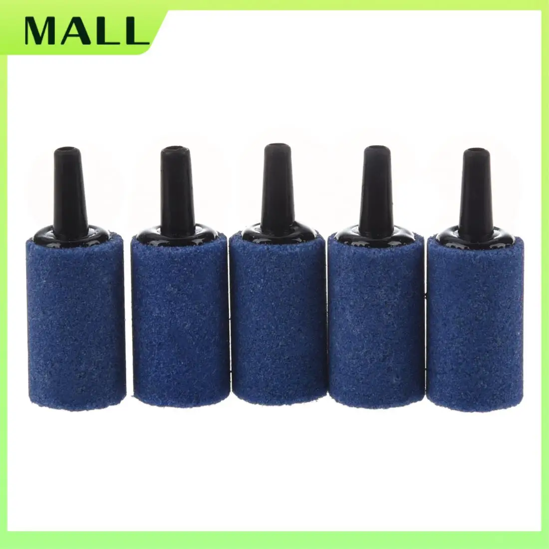 MALL SODIAL(R) 5 قطع من أحجار الهواء ذات الفقاعات الأسطوانية باللون الأزرق لخزان حوض السمك
