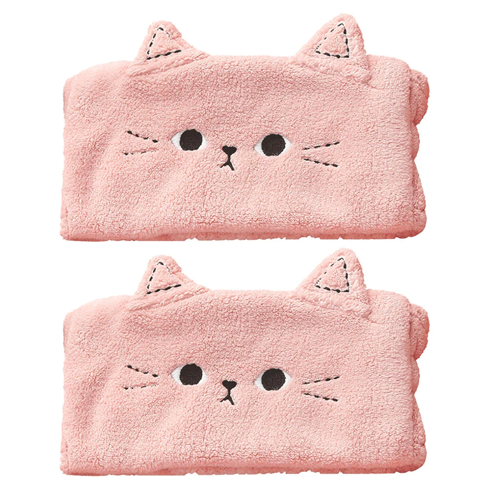 2 Pcs Cat Ears Headband Make up Hair Headbands Girl Cute Skin Care Polyester Nylon Girls School Animal