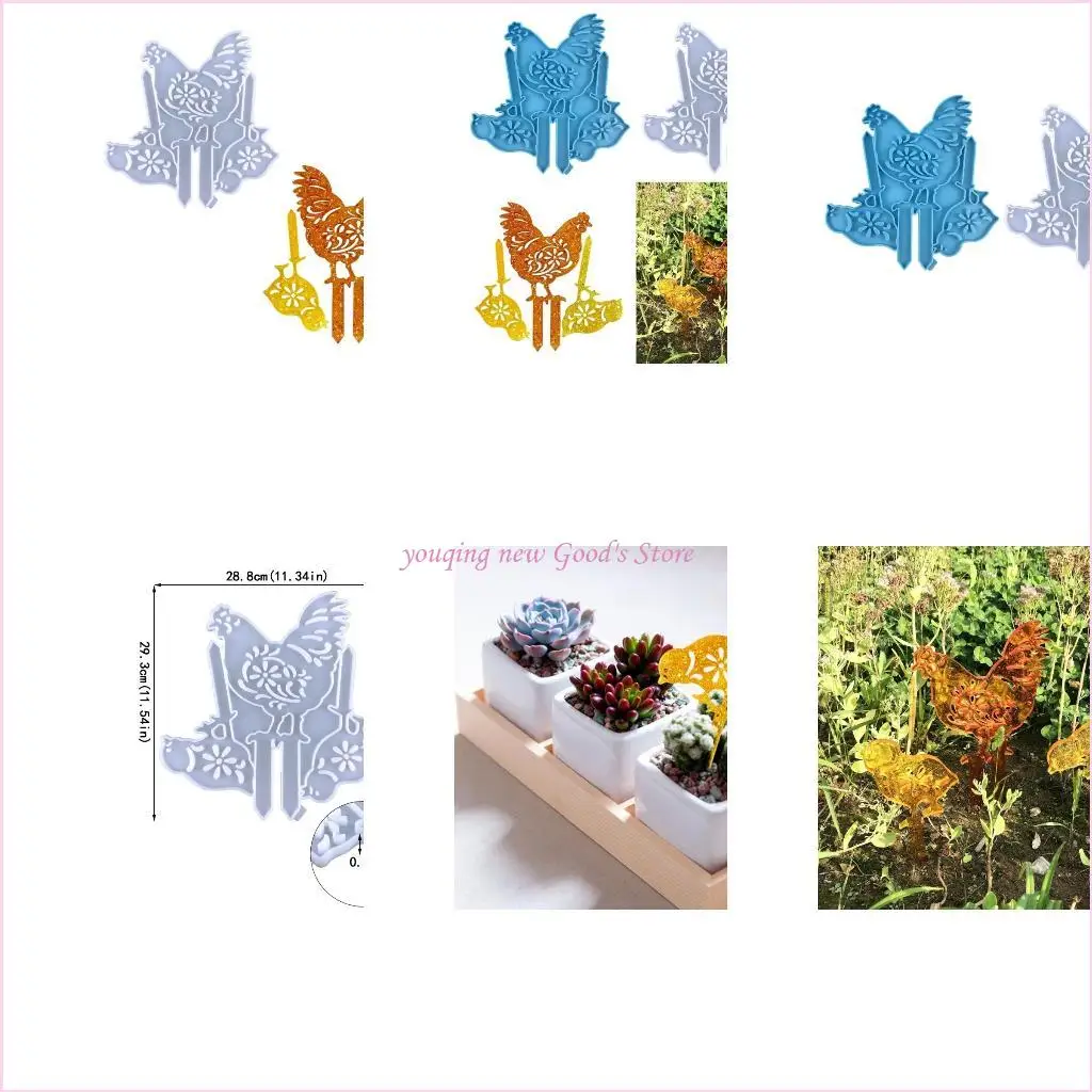 57QA Plant Markers Epoxy Molds for Making Potted Garden Tags Silicone Molds Nursery