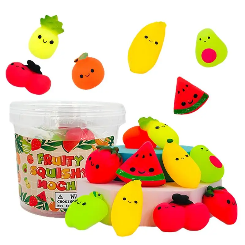 

Fruit Squeeze Toy 16pcs Stress Relief Funny Novelty Toy Cute Sensory Fidget Toy Colorful Balls For Kids Portable Realistic Toys