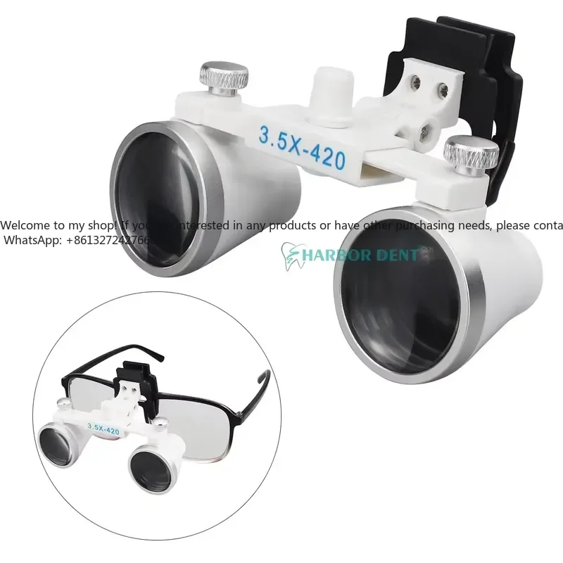 2.5X & 3.5X Coated Optical Lens Binocular Loupe Galilean Magnifier for Dentist Use Manual Power Source