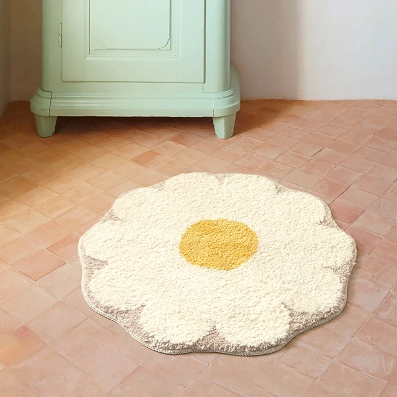 Flower Bedroom Carpet Bathroom Absorbent Floor Mat Living Room Carpet Area Floor Mat Anti-Slip Mat Door Mat Home Decor