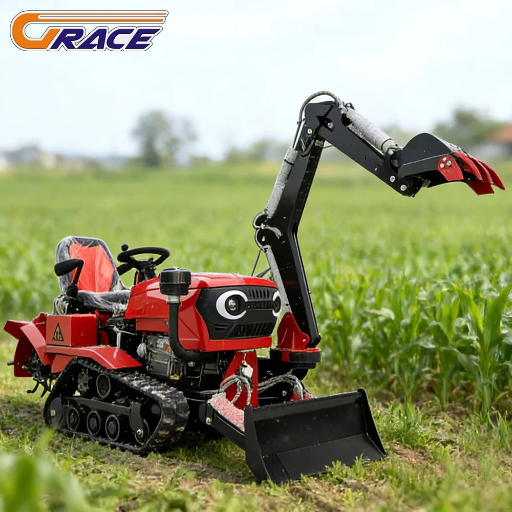 Customized Diesel Mini Cultivator Multifunctional Crawler Rotary Cultivator Tractor for Sale