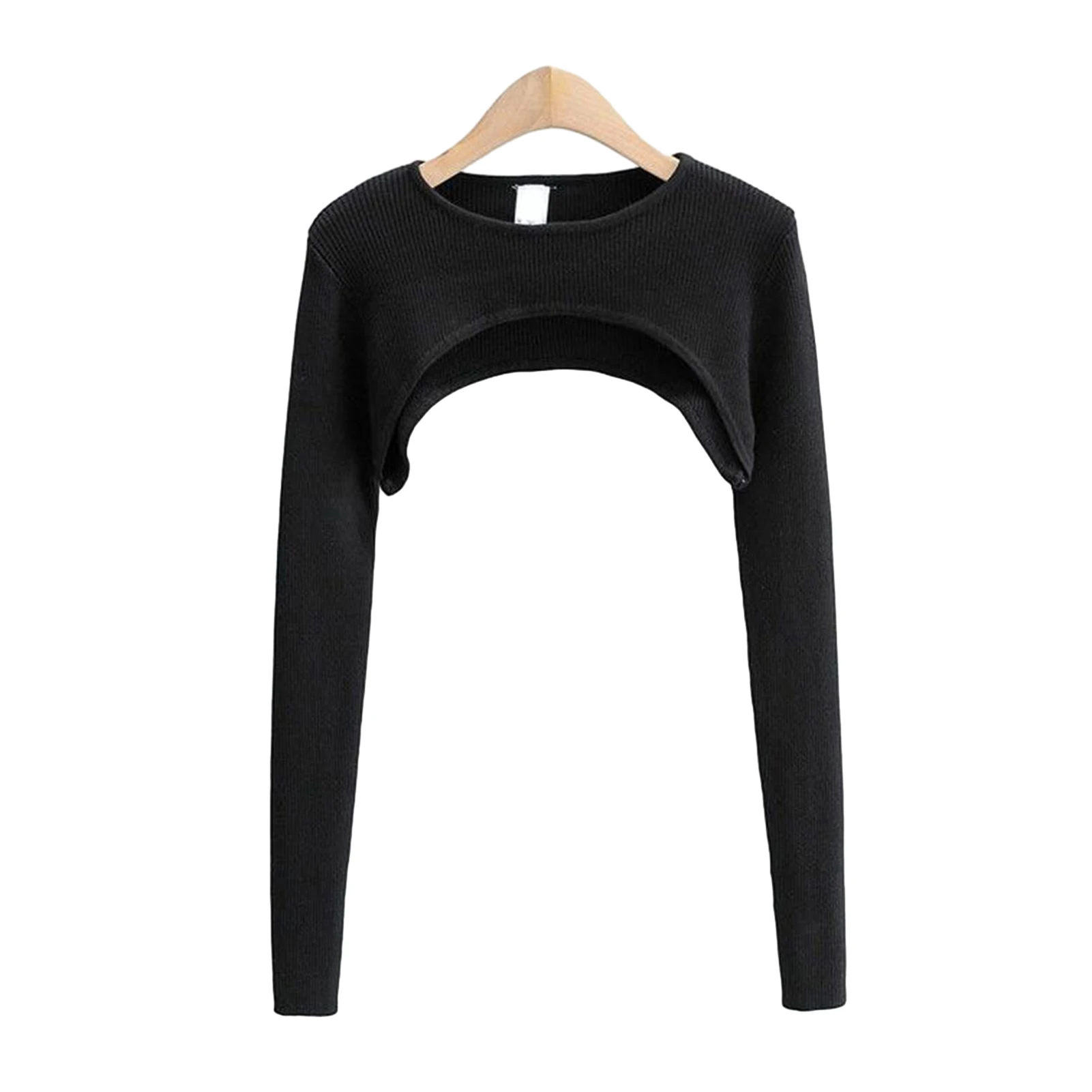 Women T shirts Long Sleeve Crop Top Spring Autumn Aesthetic O neck Sexy Harajuku Knitted T shirt 2024 Vintage Crop Top Tees - Image 5
