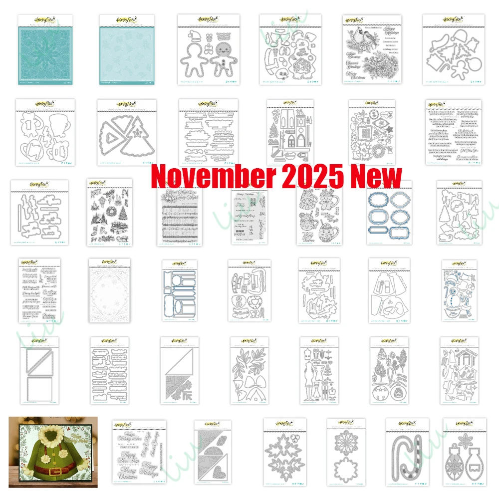 

2025 New Honey Bee Silent Night Christmas Snowman Vintage Santa Metal Cutting Dies Stamps for DIY Scrapbook Handmade Photo Album