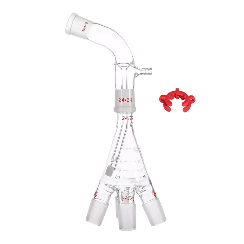 Vacuum rotary receiver + 24 standard mouth clamp distillation joint vacuum movement transmitter + four-way tube evaporation bott