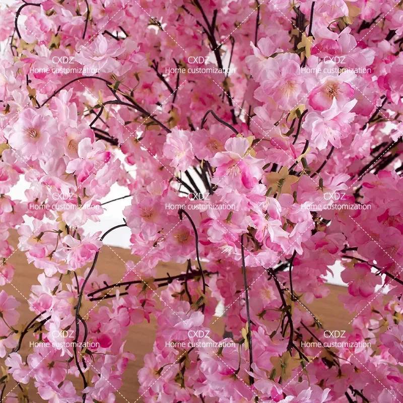 Hanging Simulated Cherry Blossom Tree Tabletop Ornament Indoor Fake Flower Tree for Restaurant Wedding Decoration Artificial