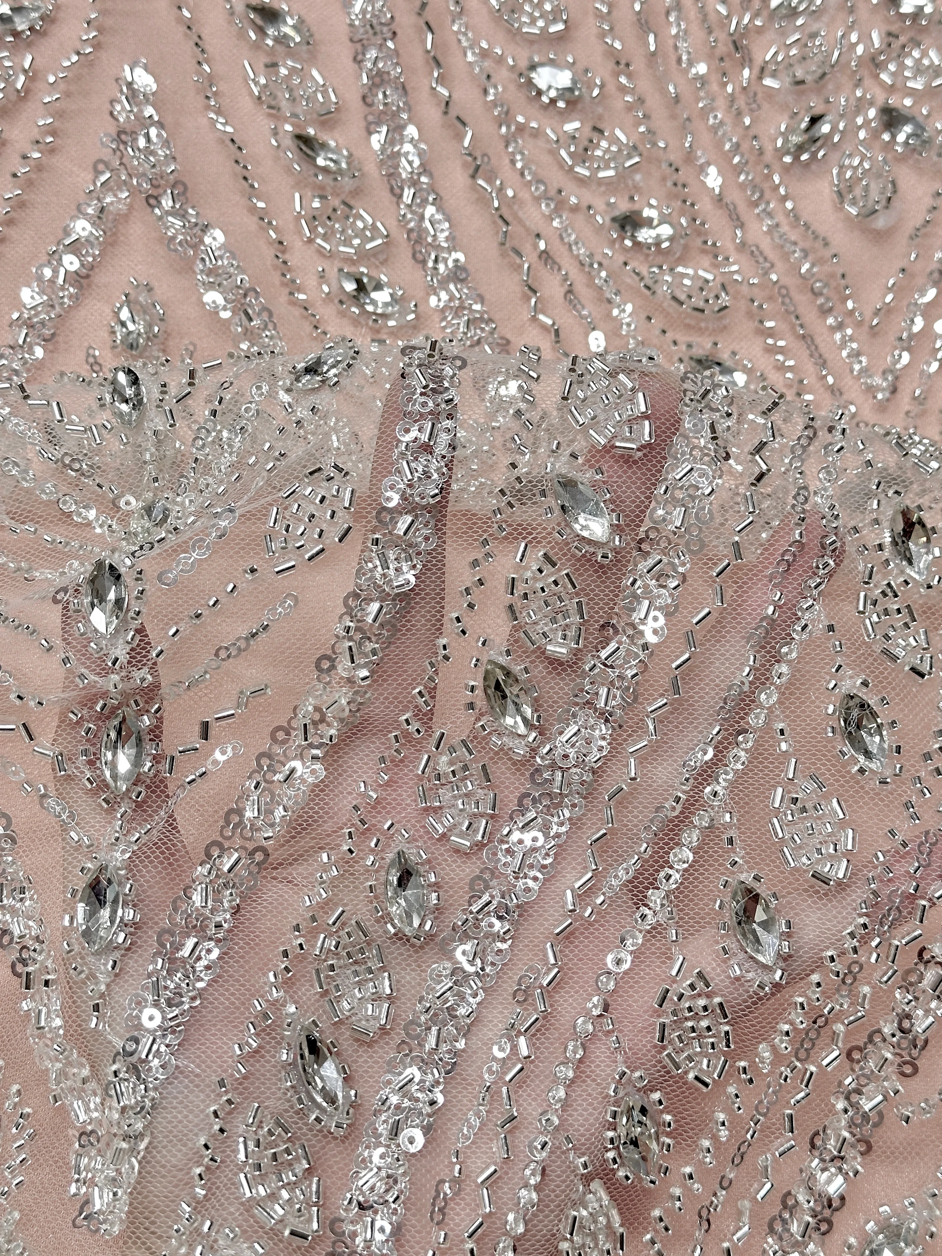 Tela de encaje de malla con cuentas africanas francesas de lentejuelas pesadas de lujo, tela de encaje de lentejuelas nigerianas brillantes de primera calidad, vestido de novia