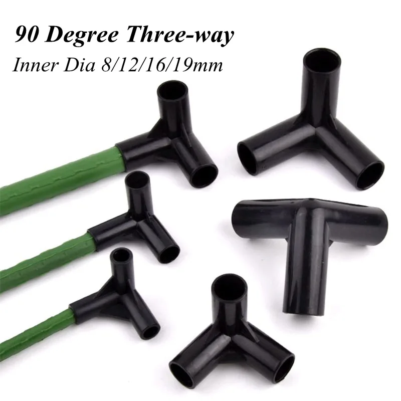 2/5/10Pcs PVC Tee Connector, 8~19mm Garden Water Connector Tent Wardrobe Fixed Fittings DIY Hydroponic Frame Fittings Joint