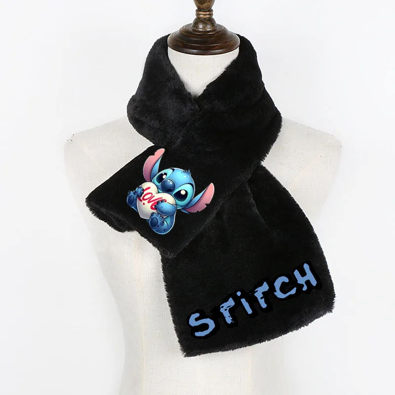 Lilo & Stitch Disney Winter Warm Ring Stitch Scarf Plush Neck Thick Stuffed Soft Outdoors Scarf for Kids Girls Birthday Gifts