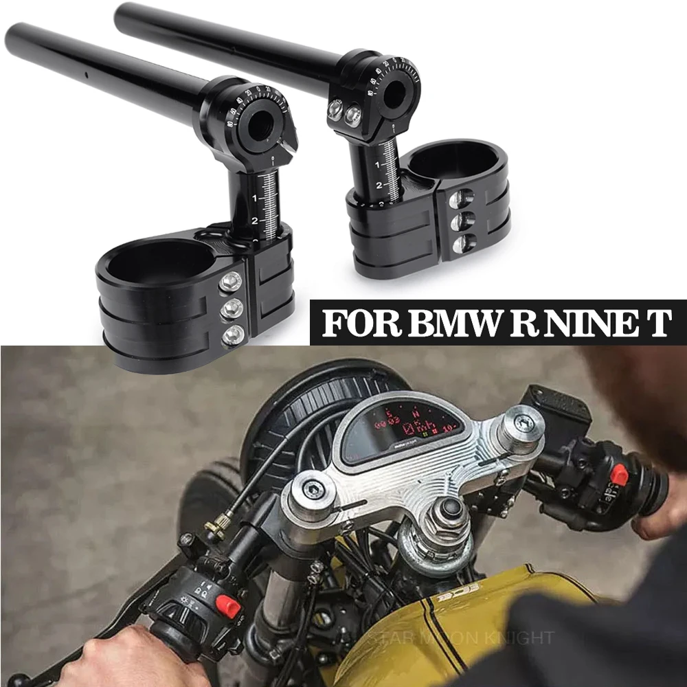 CNC Aluminum Adjustable Clip-On Handlebar For BMW R NINE T R nineT RnineT Pure 2014-2022 Clip On Handle bar