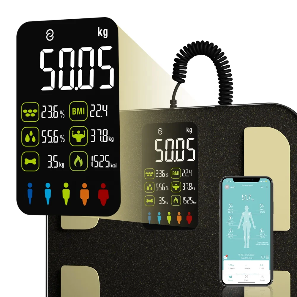 Rechargeable Bathroom Digital Body Fat Calculation Body Smart Scale Home With Body Analysis App