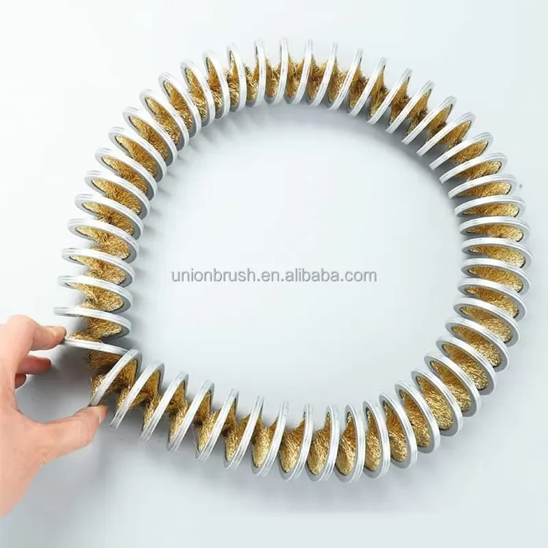 Good Price Cylinder Roller Inward Brass Wire Spiral Coil Brush for Metal Polishing