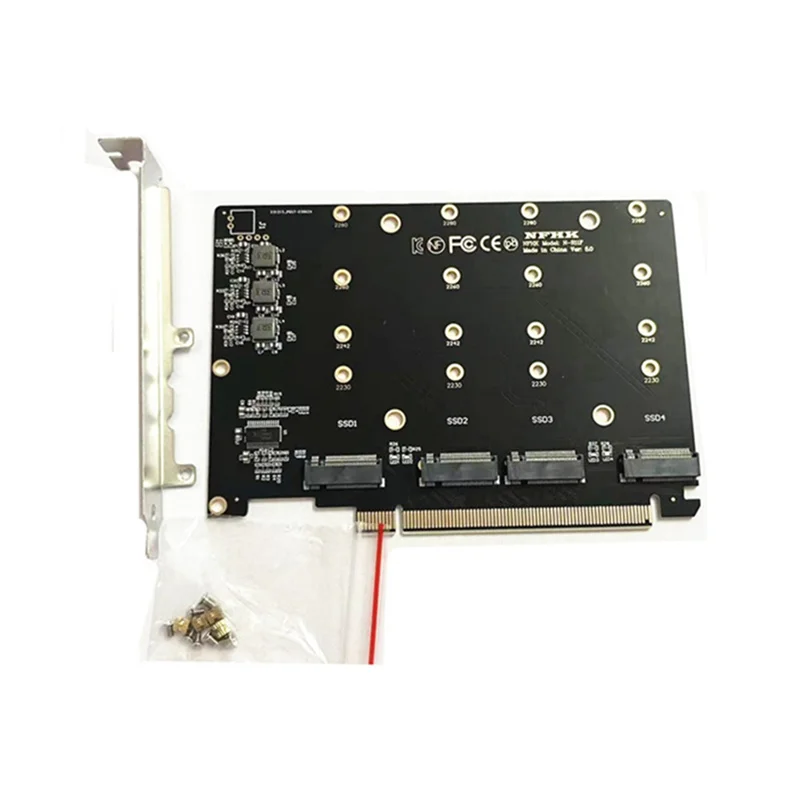 

Superb Pcie 4.0 X16 Hard Drive Adapter Card 4 Nvme M.2 SSD Array Card Multifunctional Convenient VROC Slot Card Adapter Easy Ins