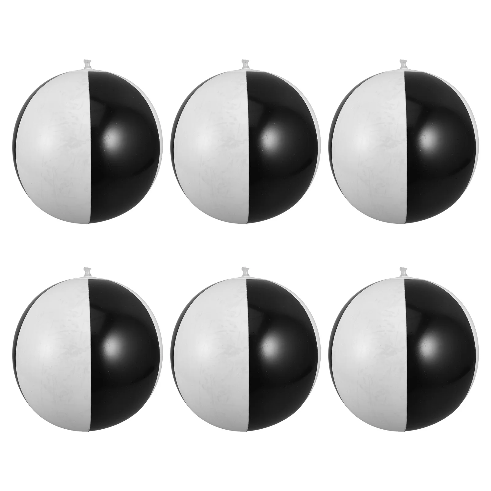 

6Pcs Black White Inflatable Beach Balls Colorful 36Cm Kids Pool Party Outdoor Backyard Summer Floating Large PVC Beach Ball