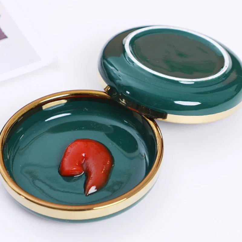 الفاخرة الذهب Edg الأخضر أدوات مائدة سيراميك مجموعات الغذاء طبق تقديم الحلوى سلطة وعاء الحساء متعدد نمط طبق منزلي اكسسوارات المطبخ #6