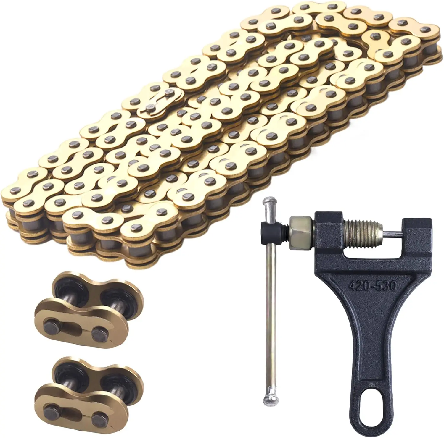 

Gold 520 X-Ring Chain with Breaker, 114 Links and Master Link for Easy Assembly