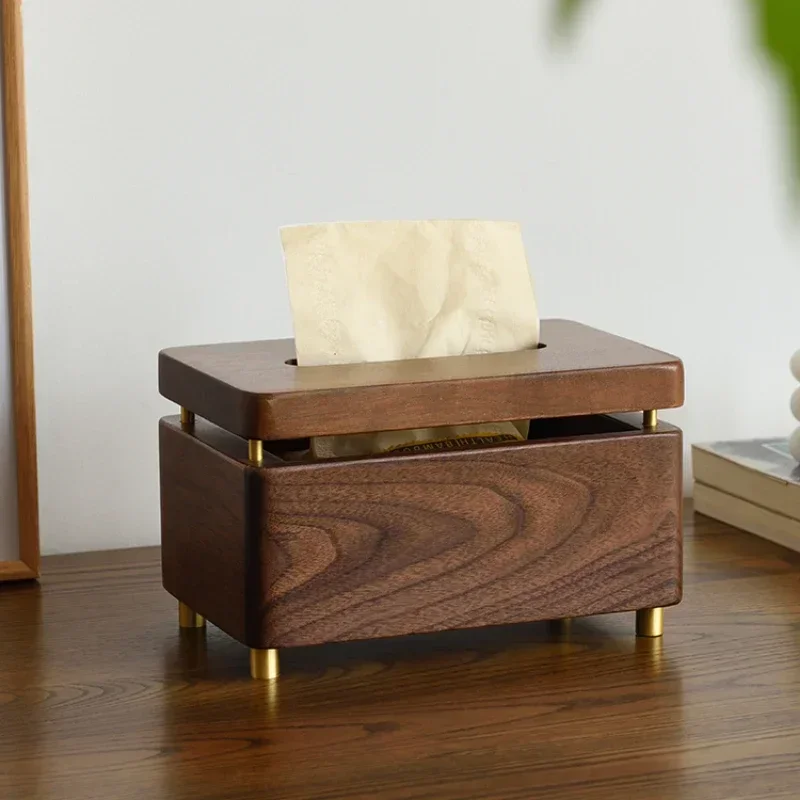 

Solid wood tissue box Creative Desktop Drawer cartons Light luxury toilet paper container High aesthetic wall mounted organizer