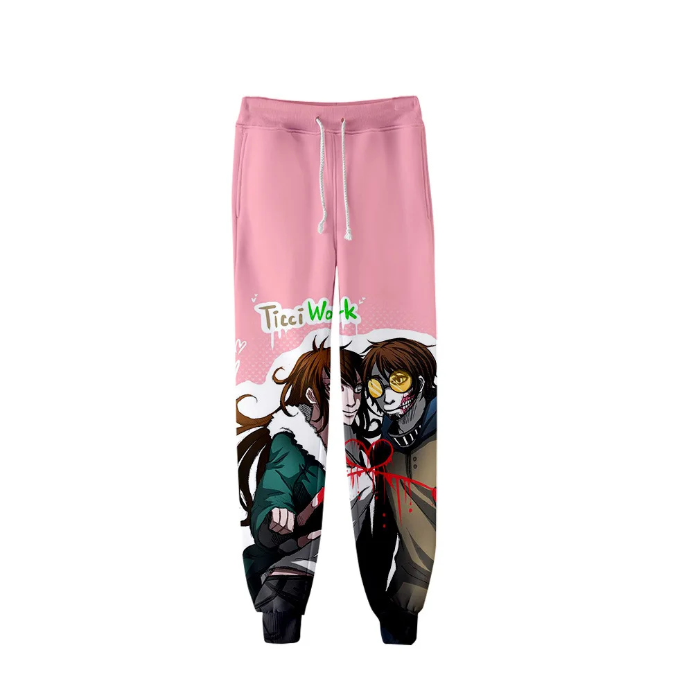 Pantalones deportivos cómodos y populares de lujo para Cosplay Creepypasta, pantalones ajustados con banda elástica, pantalones de chándal