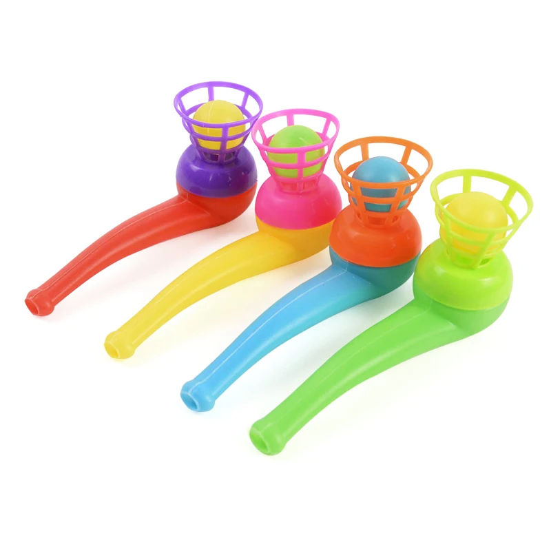 6pcs Blowpipe Ball Children's Blowpipe Toys Sports Game Gifts Plastic Pipe Ball Toys Birthday Party Gifts Prizes Pi ñ atas
