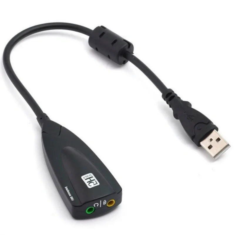 Adaptador externo de tarjeta de sonido USB 7,1, 5HV2 de 3,5mm a Jack, sonido 3D CH, auriculares de Audio antimagnéticos, micrófono para ordenador portátil, PC y PS4