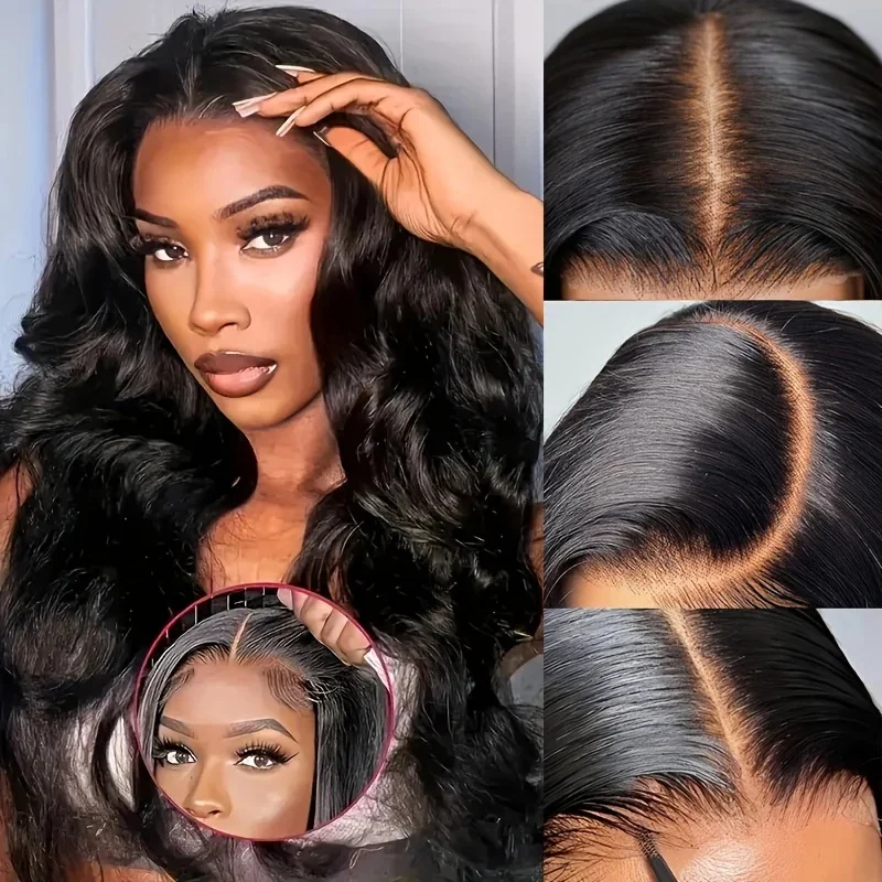 

13x4 Объемная волна HD Кружевной фронтальный парик для женщин Предварительно выщипанные с детскими волосами 250% Плотность Настоящие человеческие волосы Кружевной передний бесклеевой парик