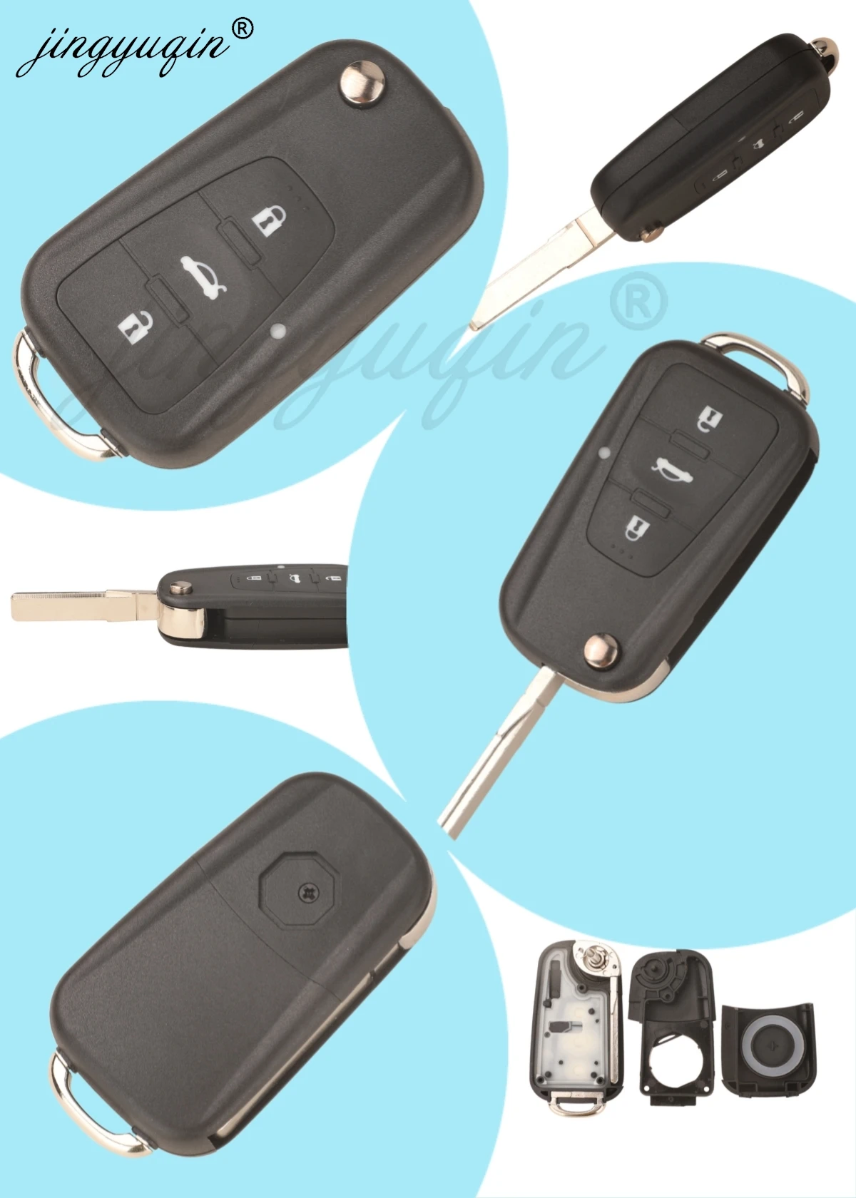 jingyuqin Schlüsselgehäuse für schlüssellose Smart-Fernbedienungen für MG ZX ZS EZS RX3 RX5 i6 i5 HS MG3 MG6 MG5 RX8 T60 ZTS Morris Garage ROEWE – Detail 4