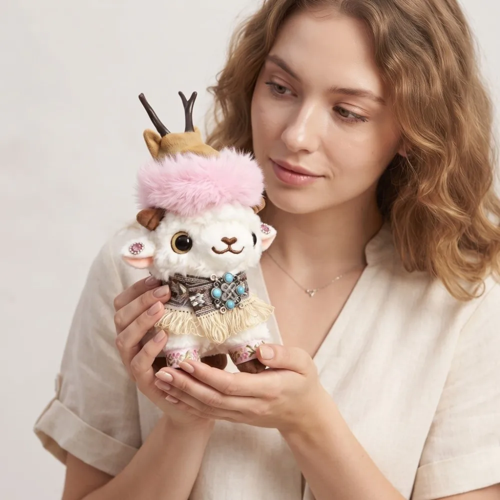 Decorations PP Cotton Sheep Hanging Pendant Cute 25cm Plush Lamb Doll Kawaii Ethnic Plush Goats Doll New Year Gifts